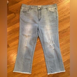 PTCL Jeans Wide-leg Frayed Hem, Sz 16